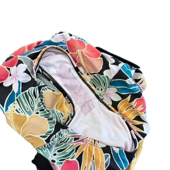 Hurley Swimsuit One Piece Size‎ XL Floral Tropical Print UPF 50 Bathing Suit EUC - Picture 4 of 12